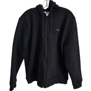 DKNY NWT Men's Sherpa Lined Hoodie Jacket Size Large Black Full Zip Streetwear